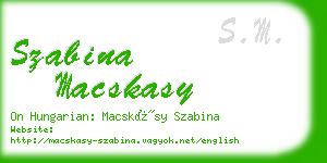 szabina macskasy business card